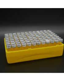 96 whiteglassvials 3 ml in a polypropylen box with aluminium screw cap
